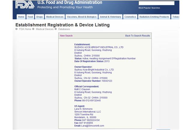 FDA registation